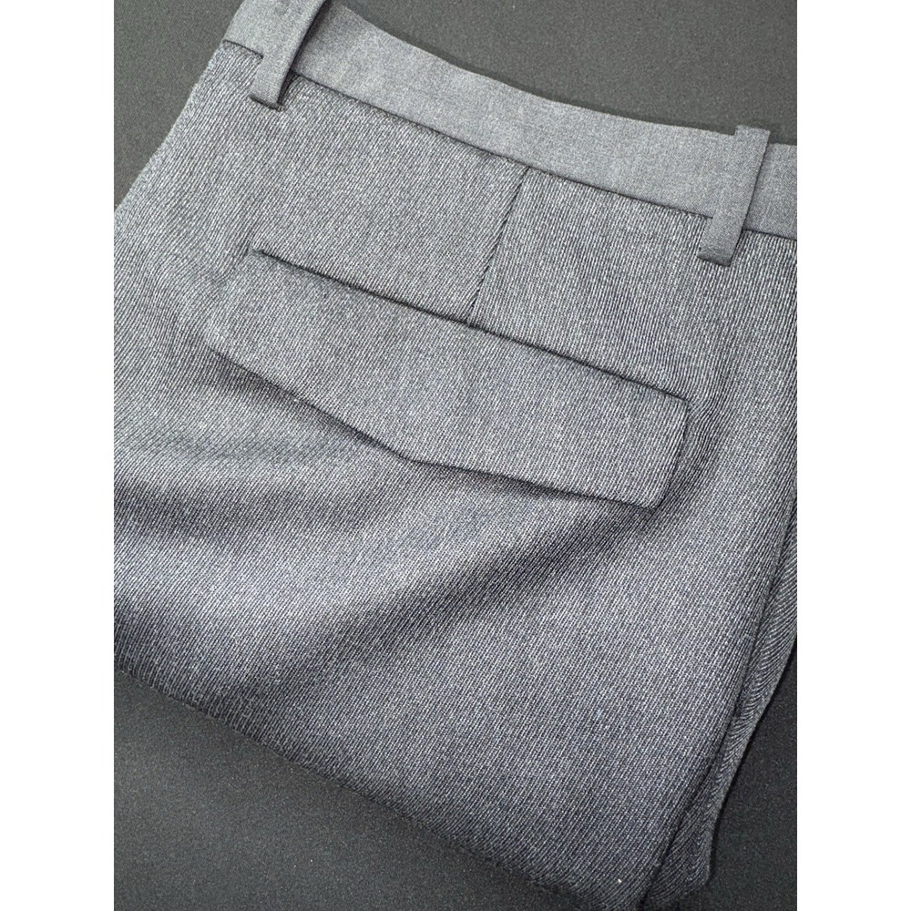 Theory Bonded Jogger Pants Ribbed Cuffs Size 34x29 Gray Black Designer Wool